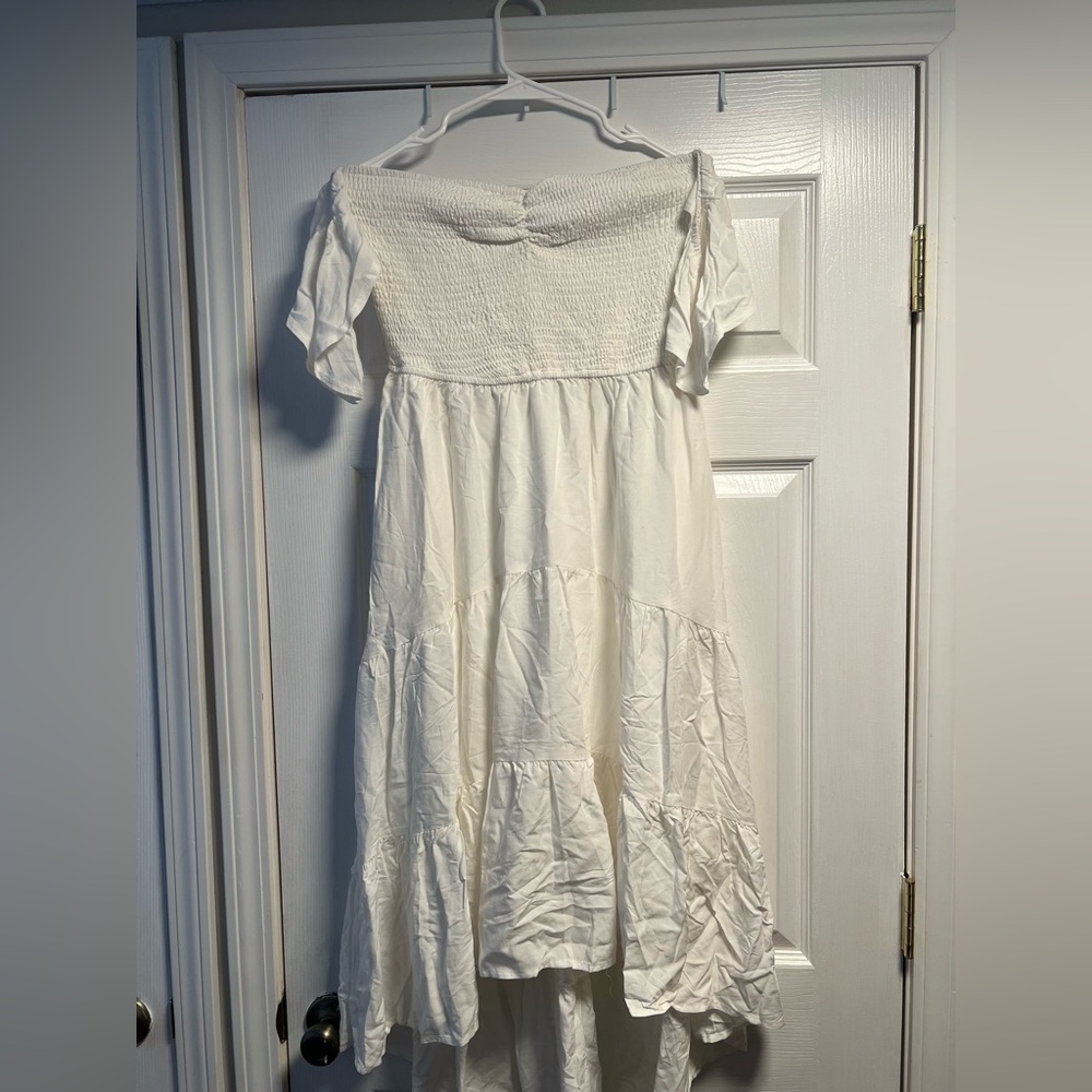 Zesica Off Shoulder White Dress